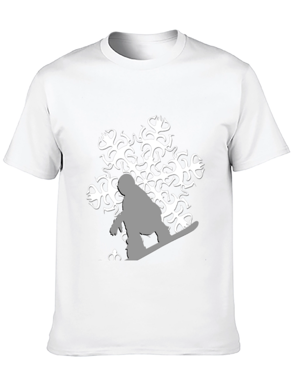 Snowflake Snowboarder Graphic Tee - Black Cotton Shirt
