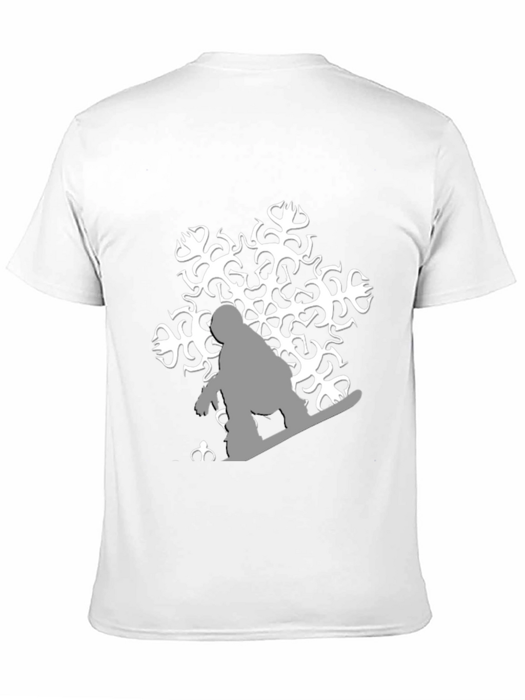 Snowflake Snowboarder Graphic Tee - Black Cotton Shirt