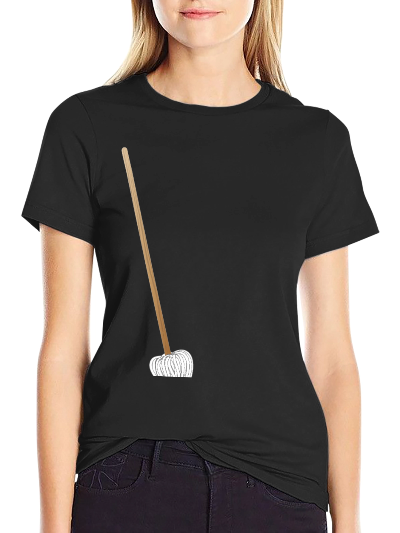 Novelty Mop Graphic T-Shirt - Black