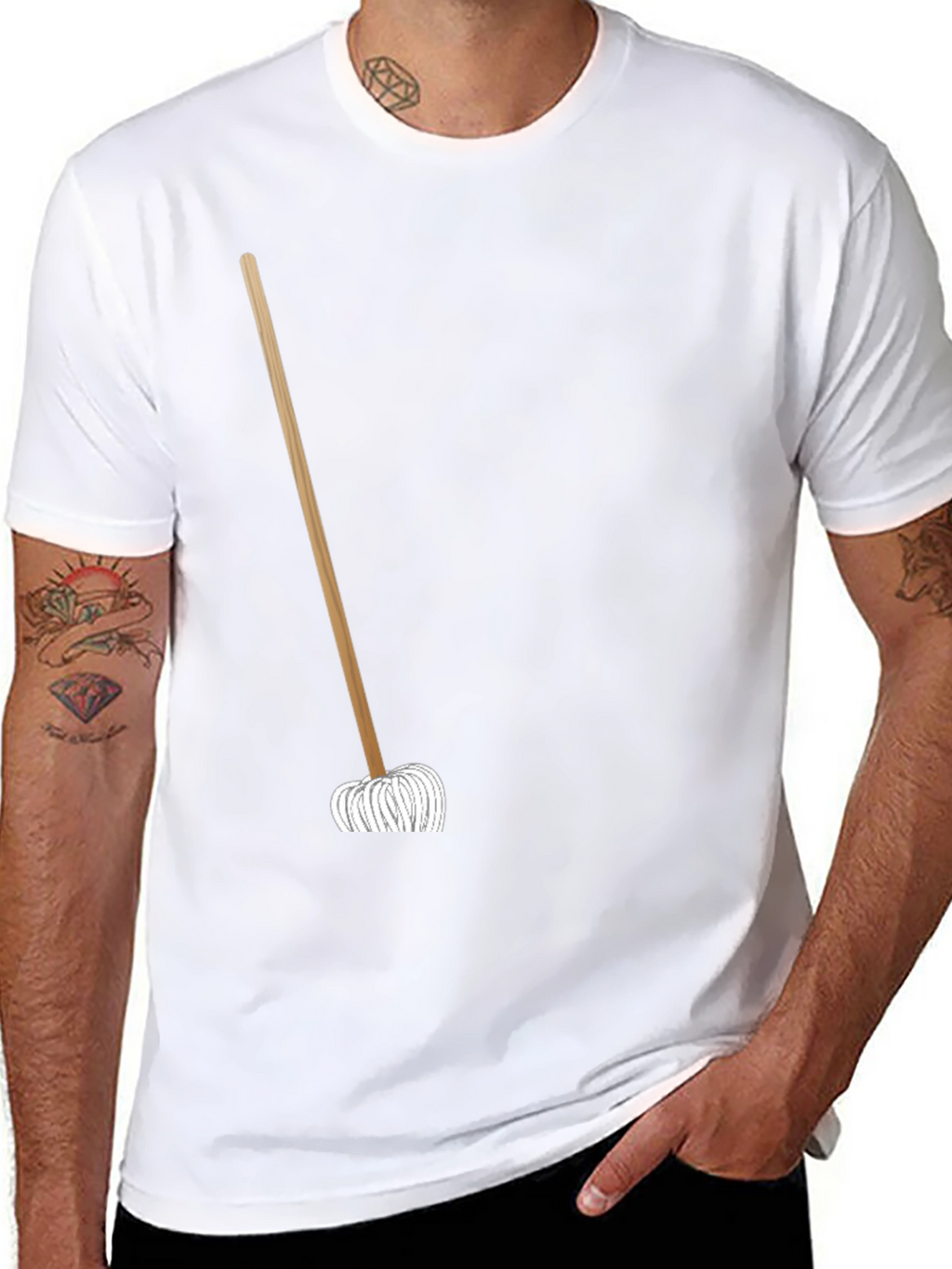Novelty Mop Graphic T-Shirt - Black