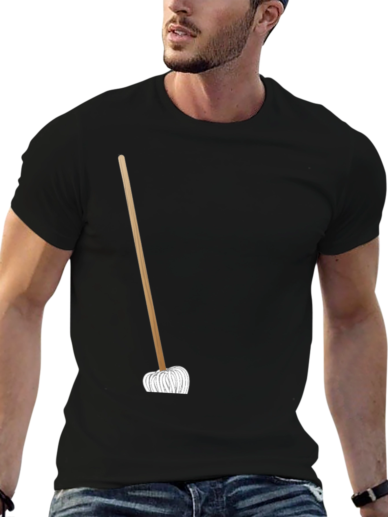 Novelty Mop Graphic T-Shirt - Black