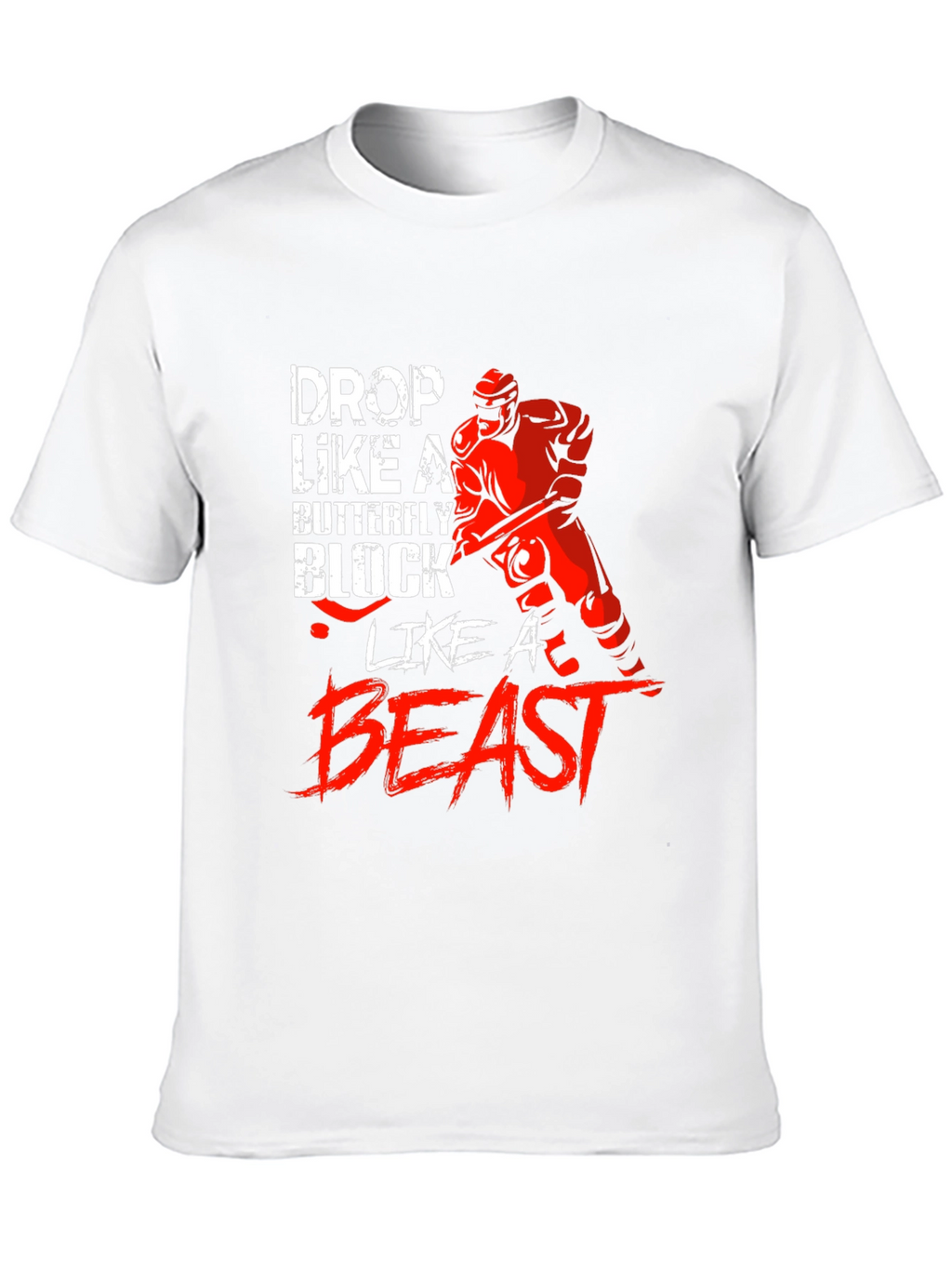 Hockey Goalie Graphic T-Shirt - Drop Like a Butterfly
