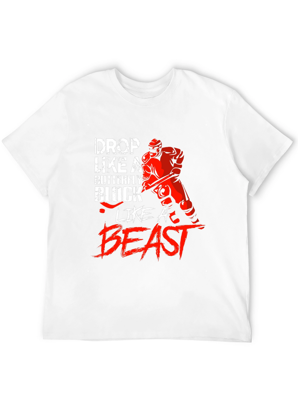Hockey Goalie Graphic T-Shirt - Drop Like a Butterfly
