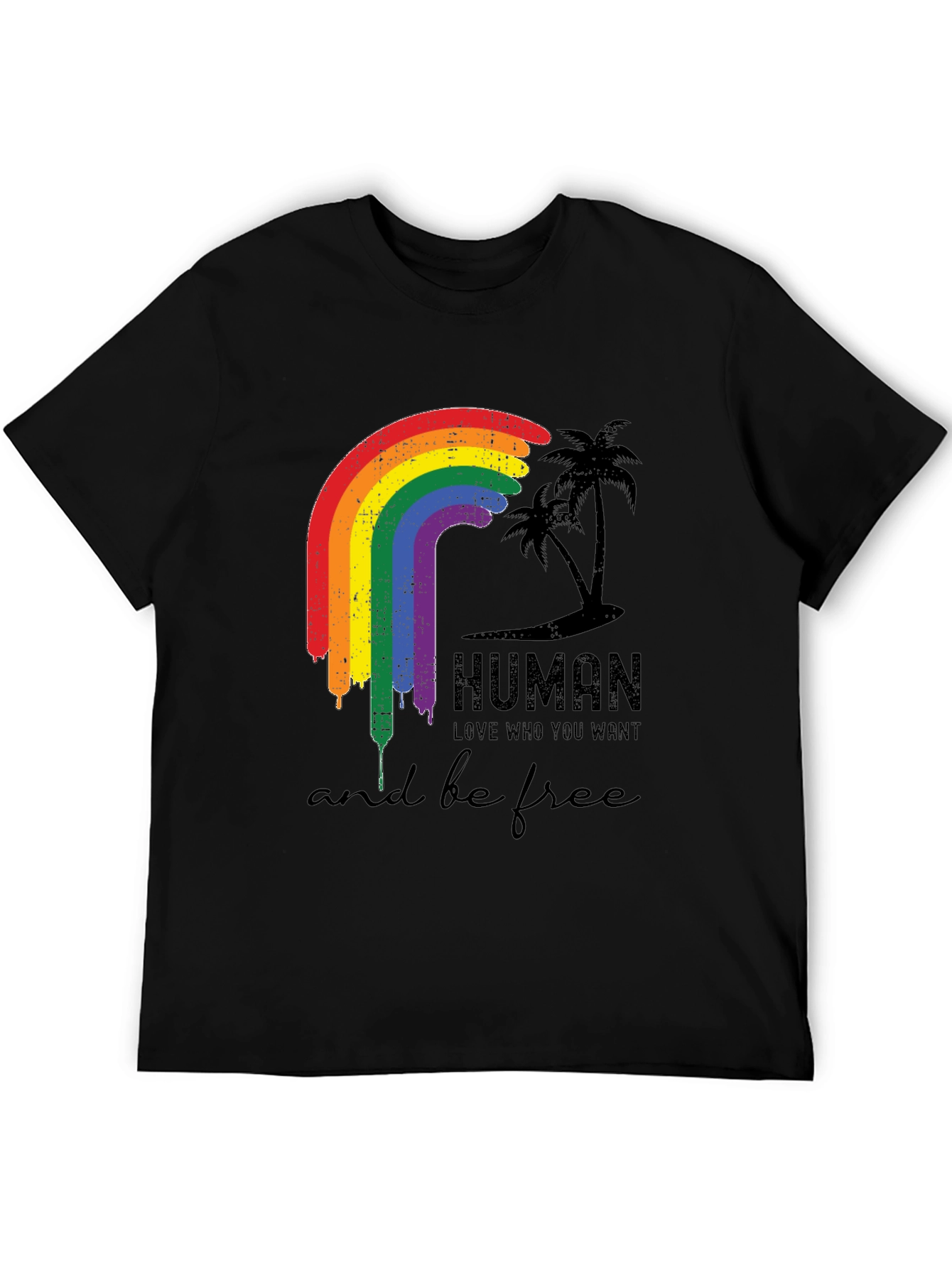 Human Pride LGBTQ Rainbow Graphic T-Shirt
