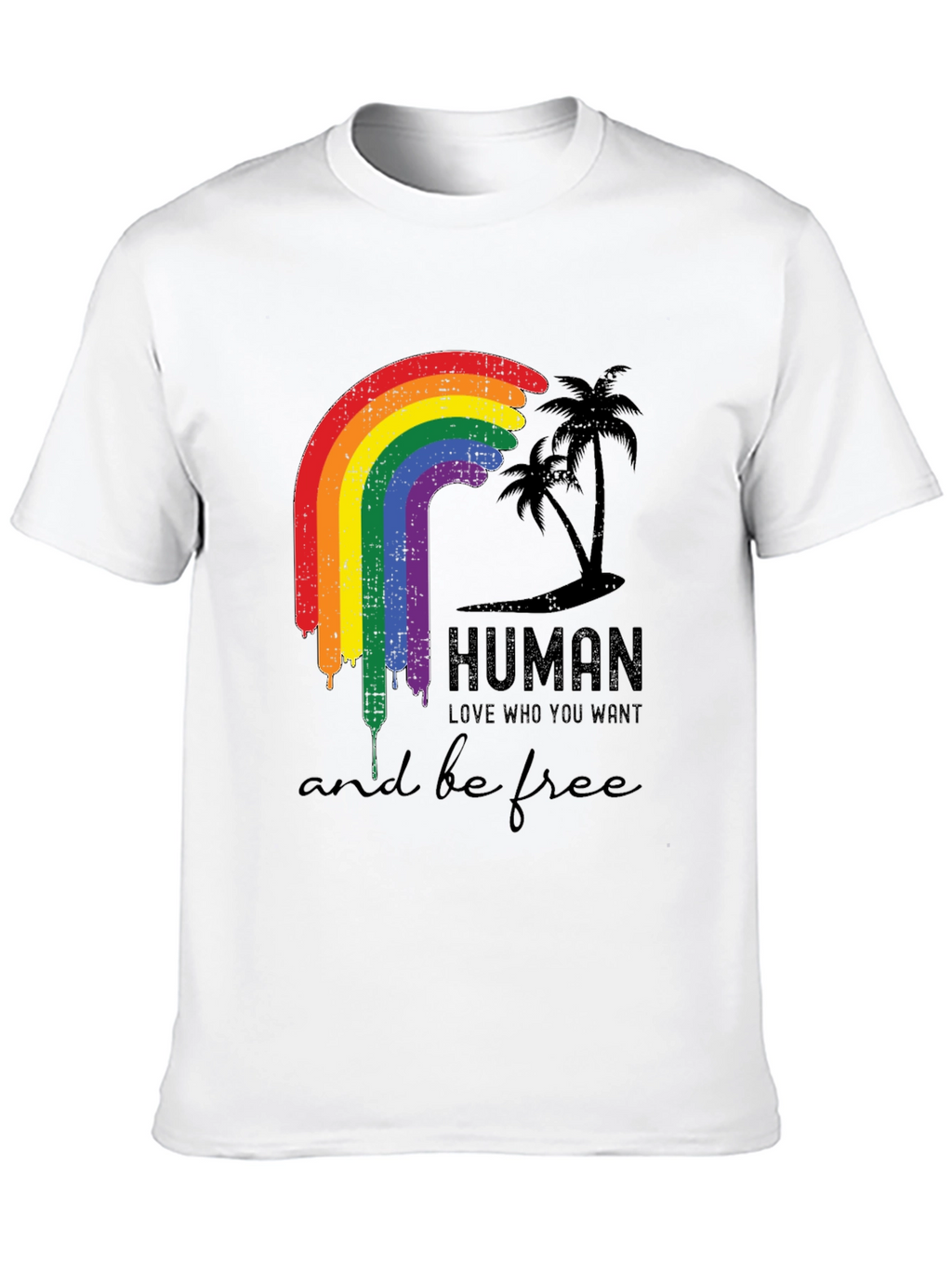 Human Pride LGBTQ Rainbow Graphic T-Shirt