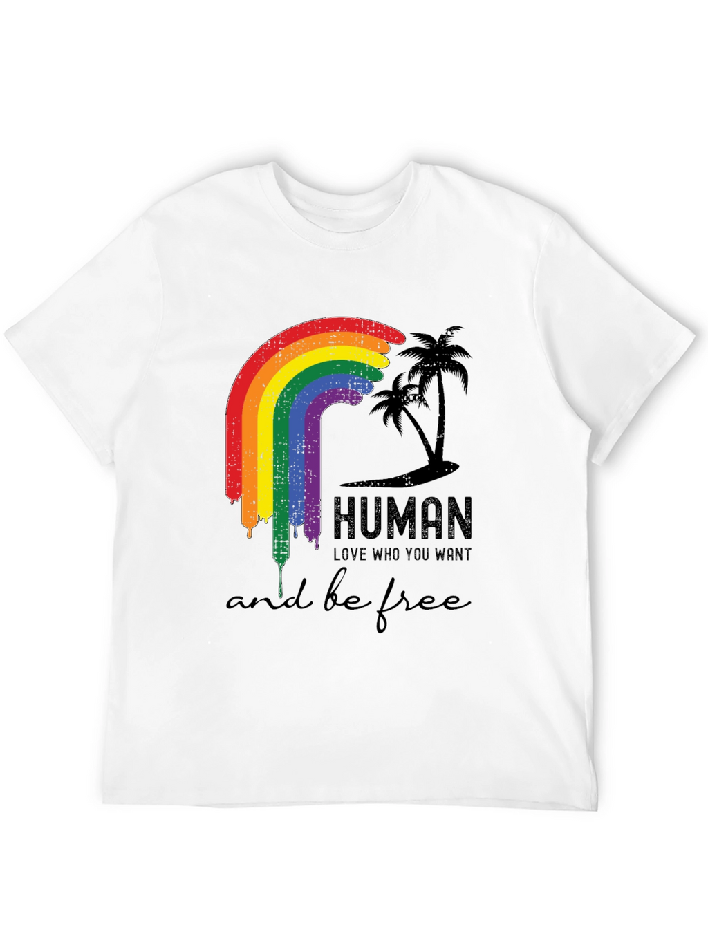 Human Pride LGBTQ Rainbow Graphic T-Shirt