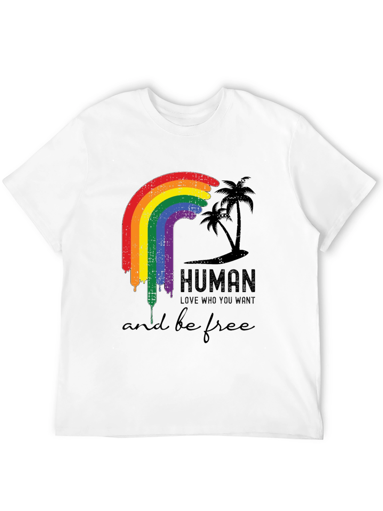 Human Pride LGBTQ Rainbow Graphic T-Shirt