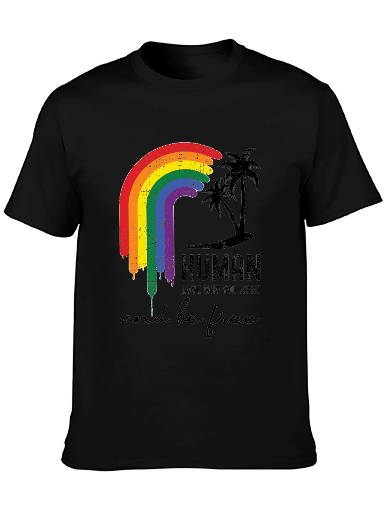 Human Pride LGBTQ Rainbow Graphic T-Shirt