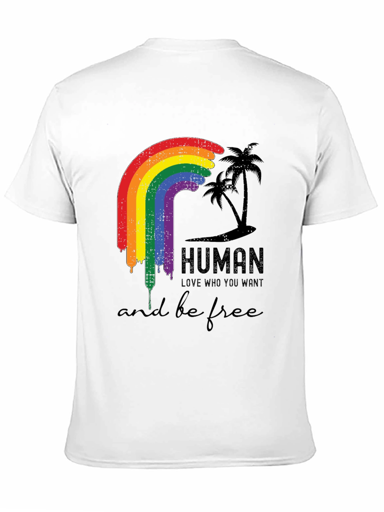 Human Pride LGBTQ Rainbow Graphic T-Shirt