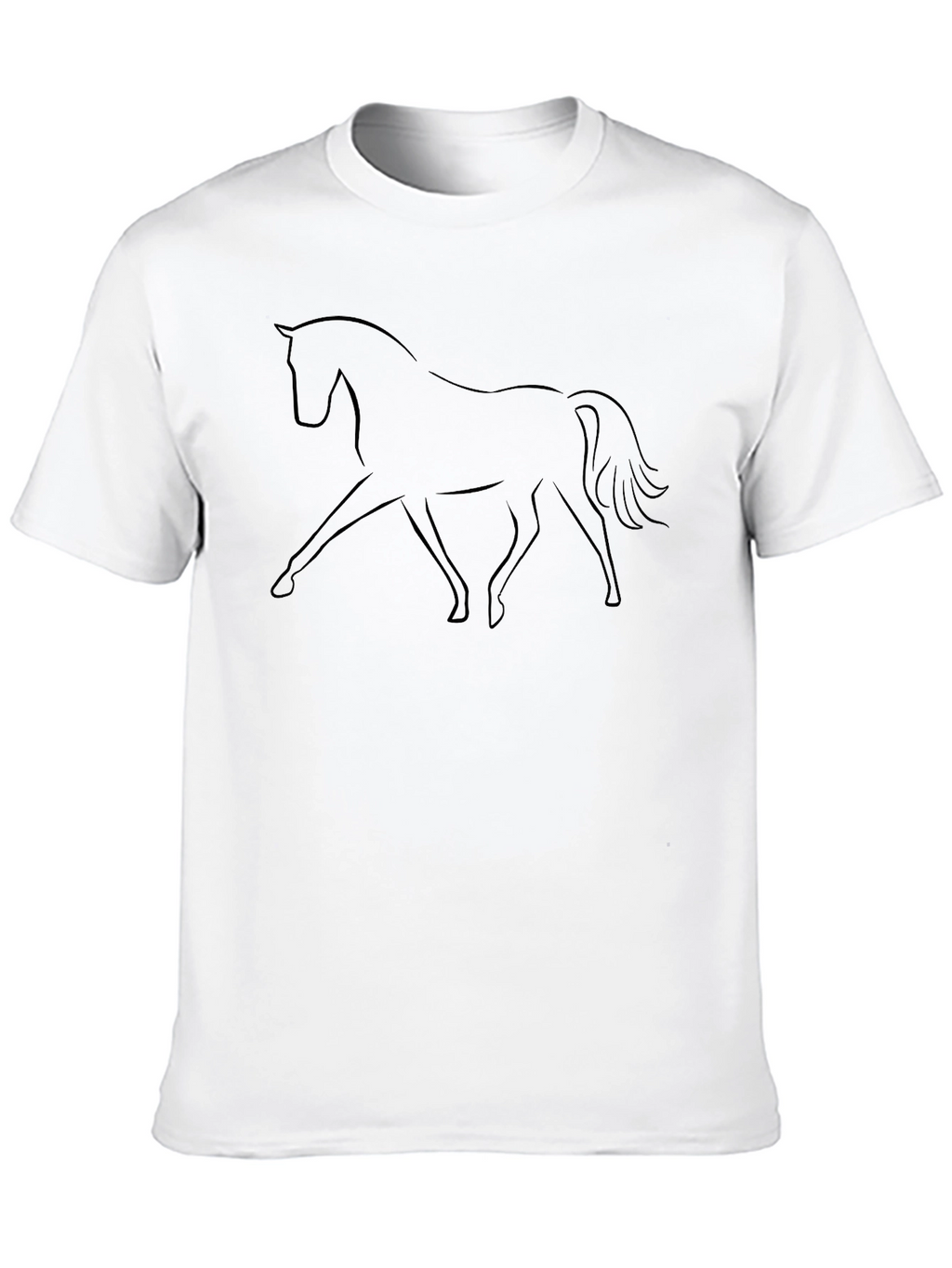 Elegant Horse Graphic Tee - Black