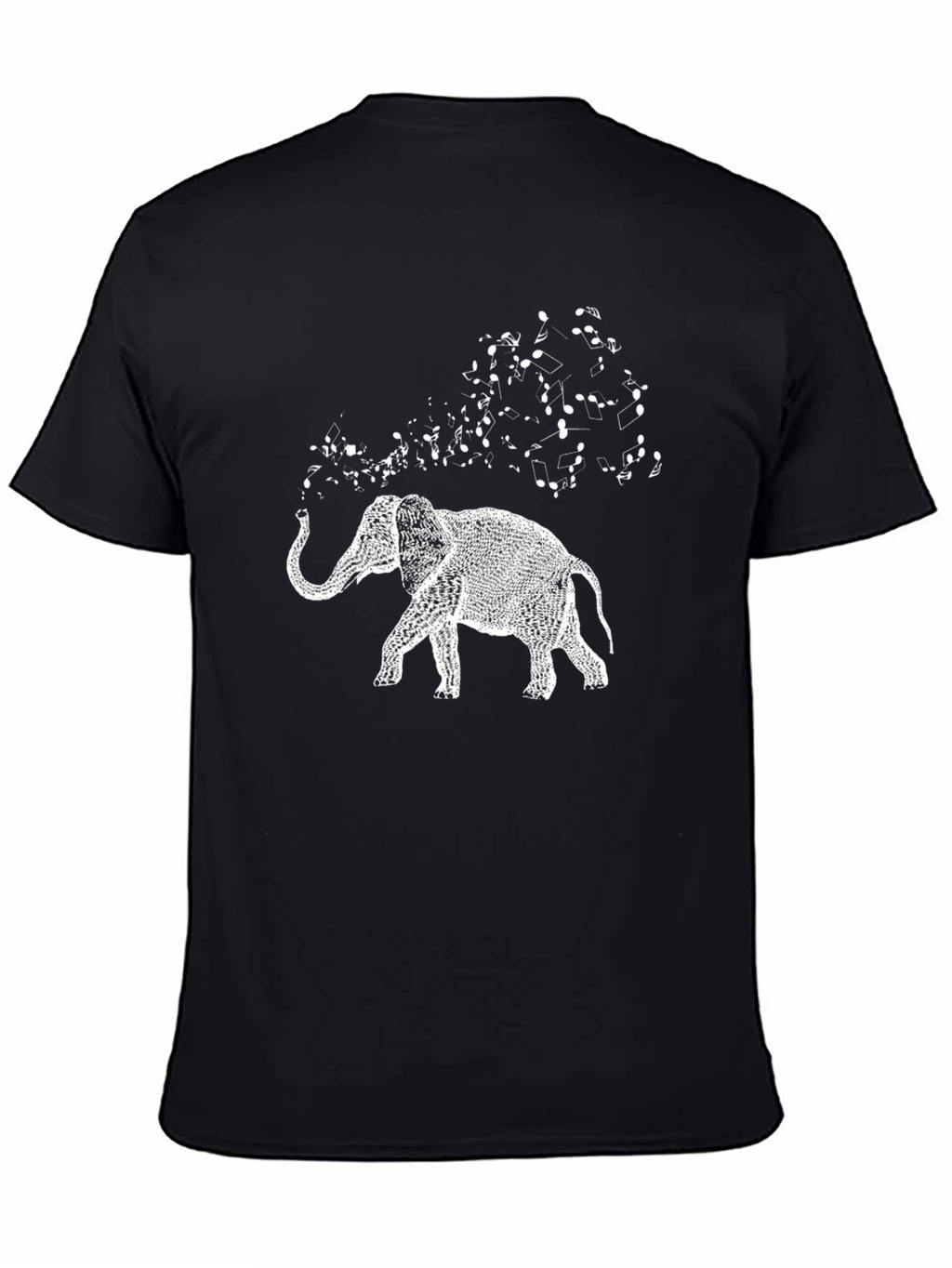 Elephant Music Graphic Tee - Black Cotton T-Shirt