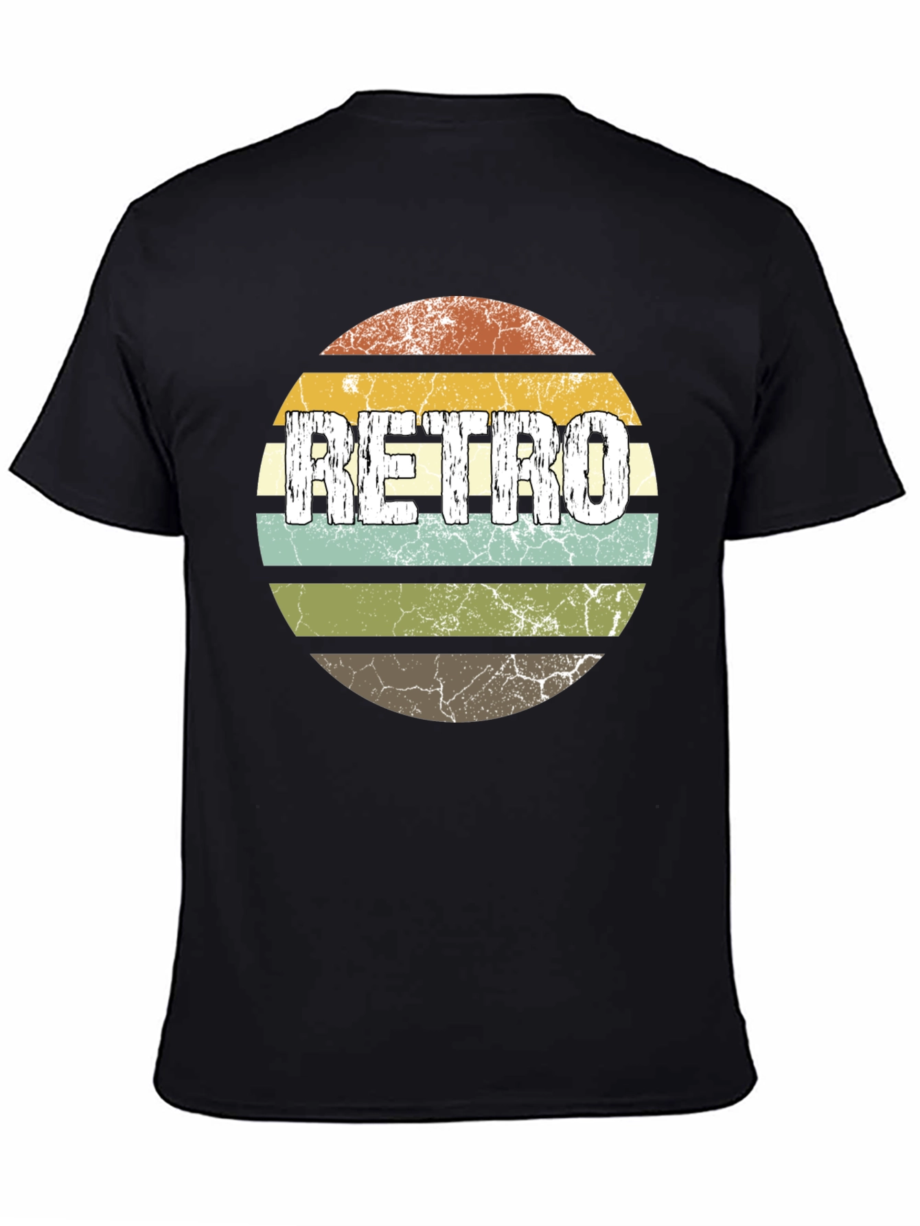 Vintage Retro T-Shirt - Distressed Circle Design