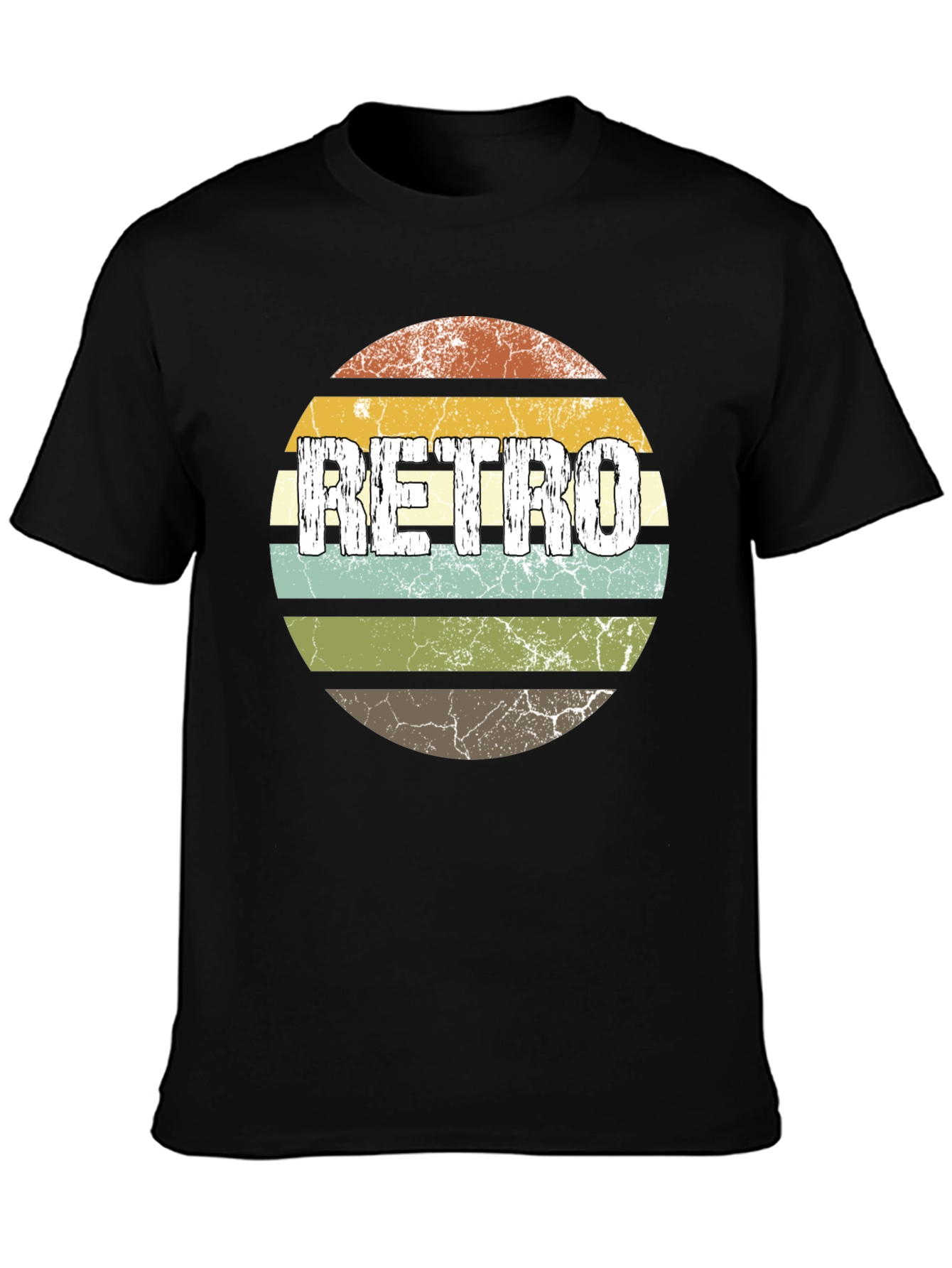 Vintage Retro T-Shirt - Distressed Circle Design