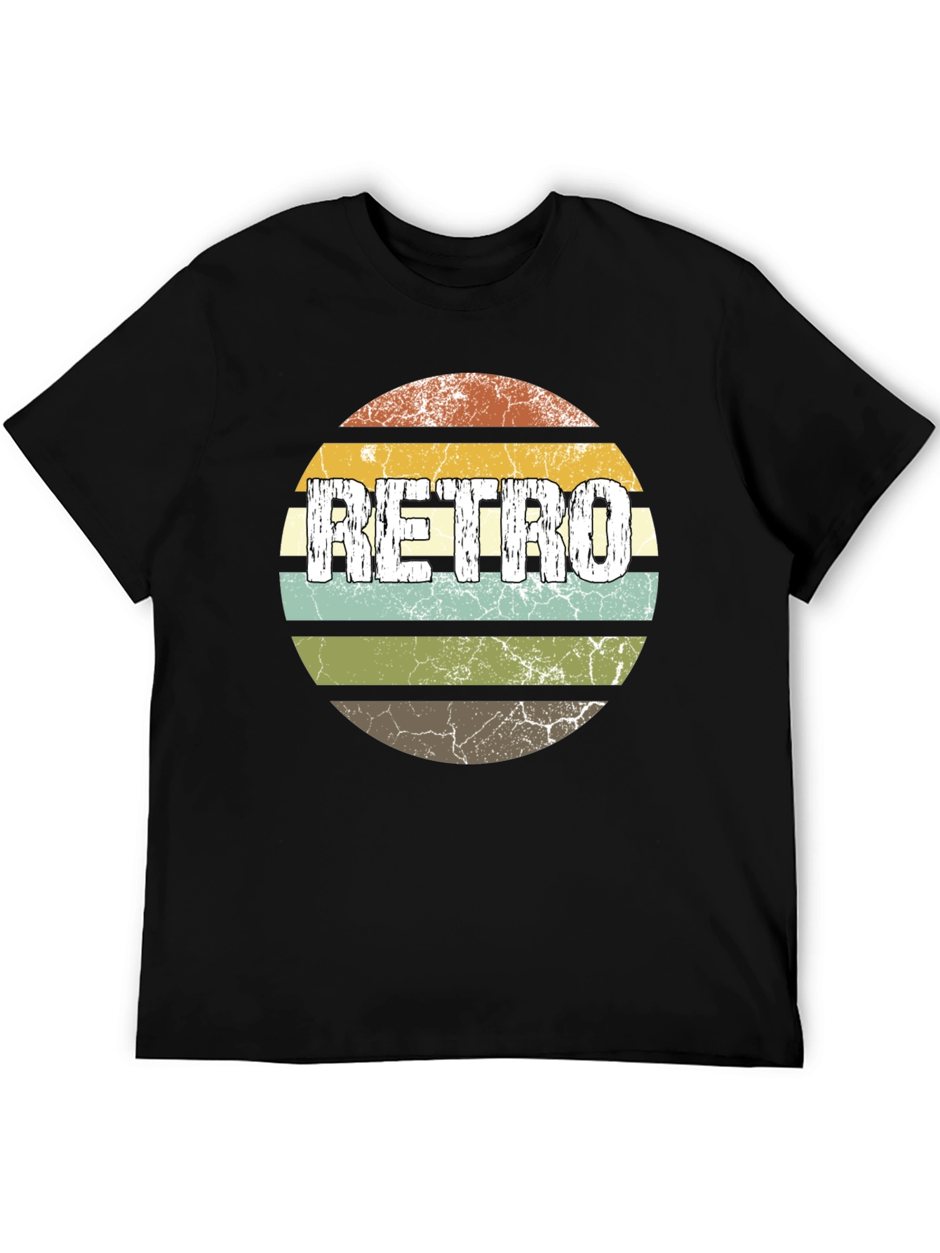 Vintage Retro T-Shirt - Distressed Circle Design