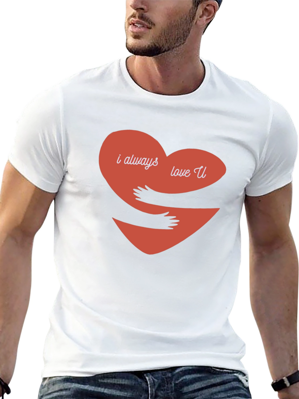 I Always Love You Hug Heart Graphic Tee