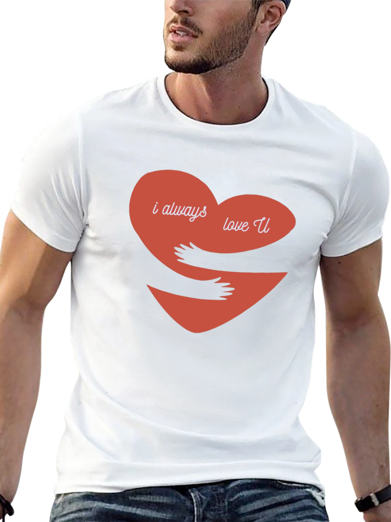 I Always Love You Hug Heart Graphic Tee