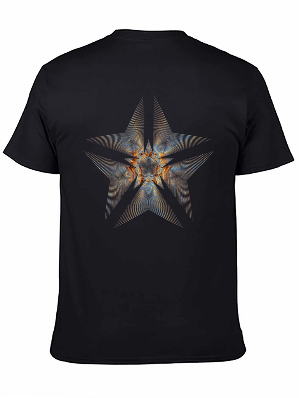 Abstract Star Graphic Black T-Shirt