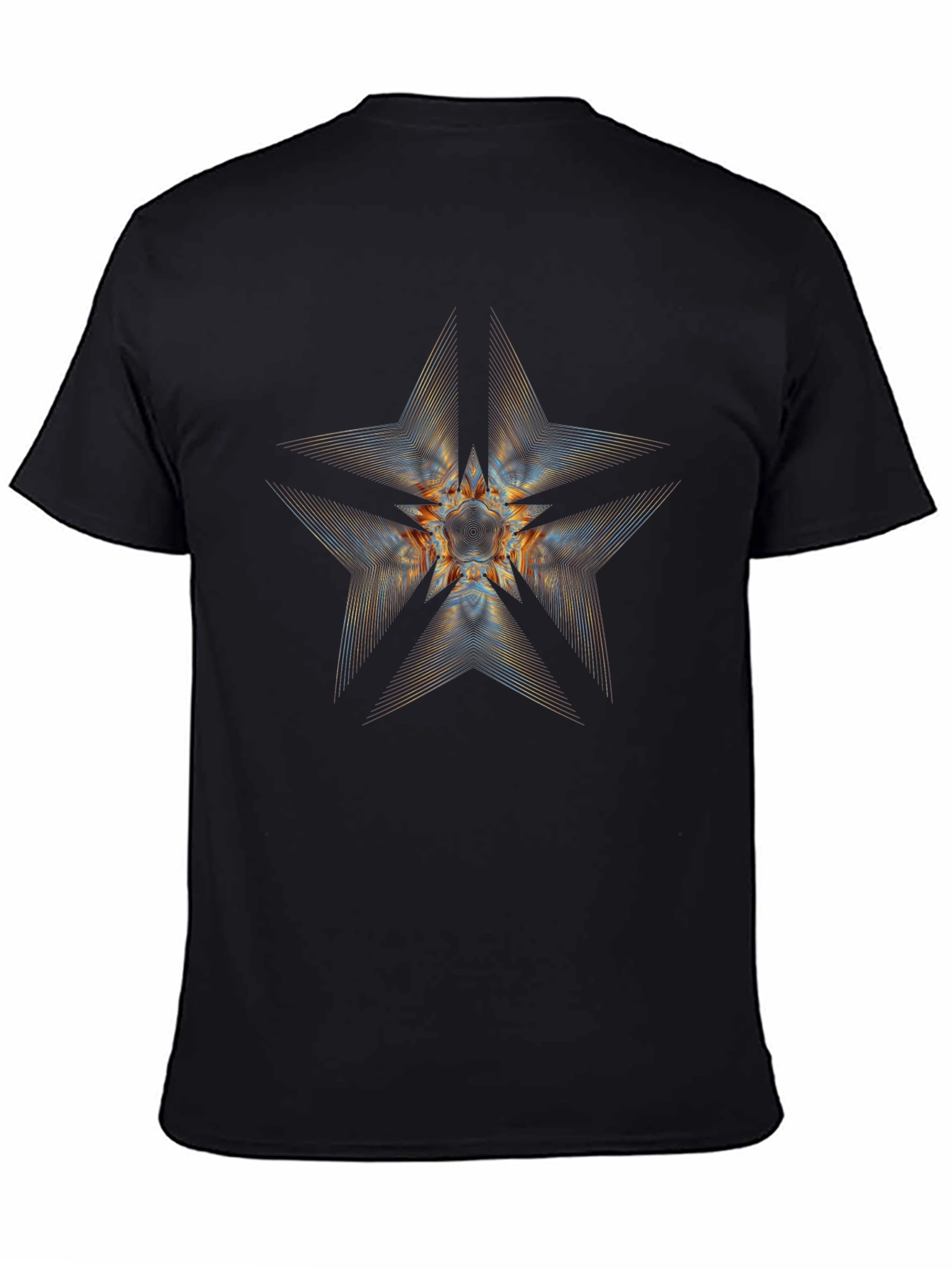 Abstract Star Graphic Black T-Shirt