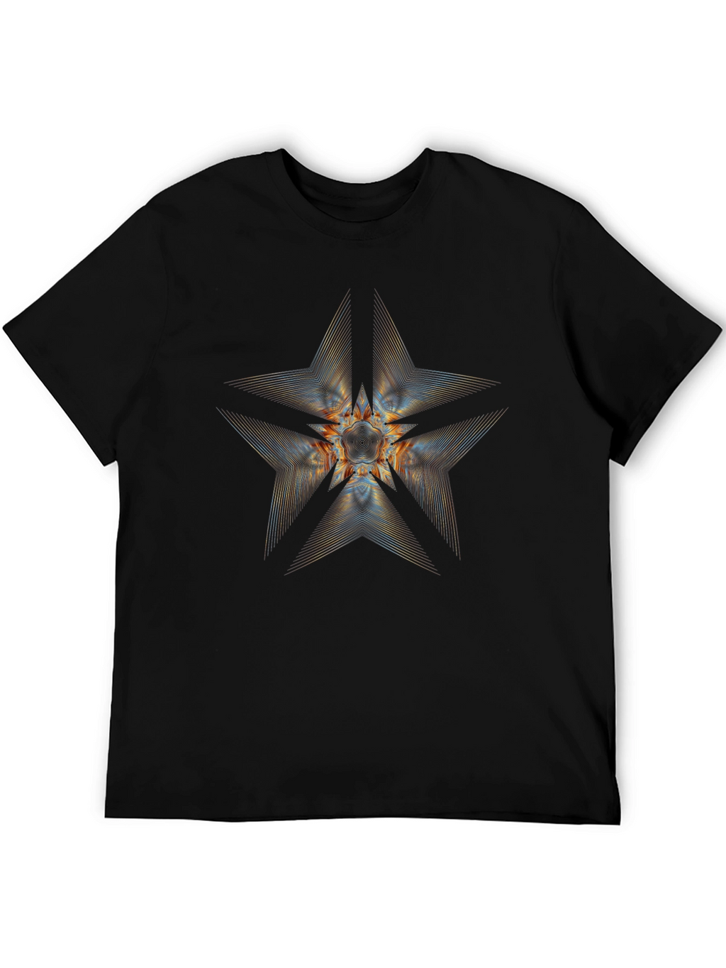 Abstract Star Graphic Black T-Shirt