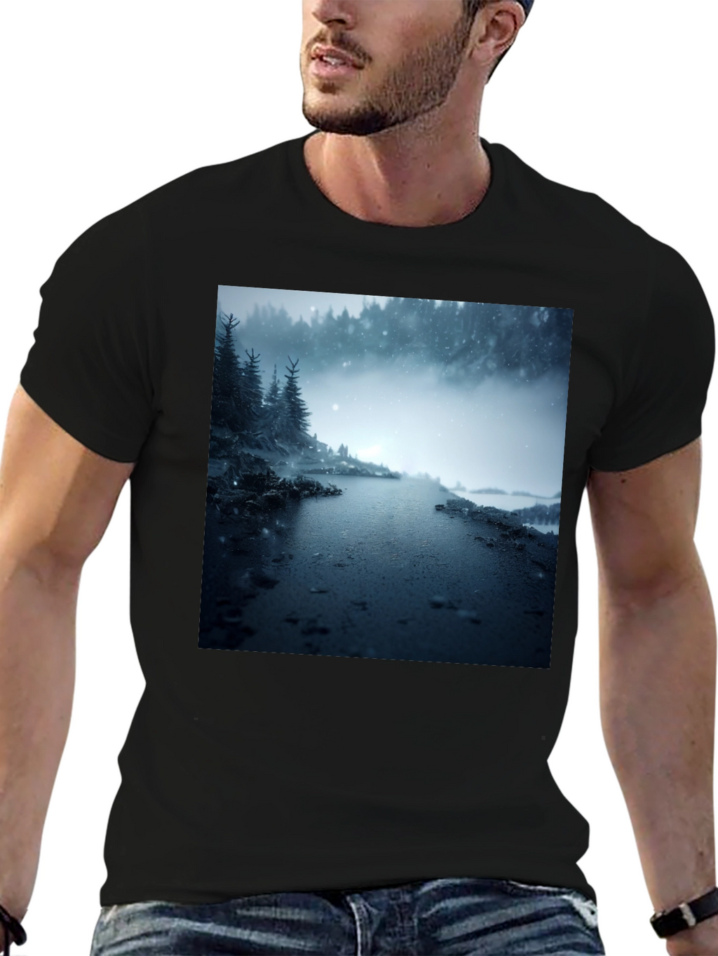 Winter Forest Road Graphic Tee