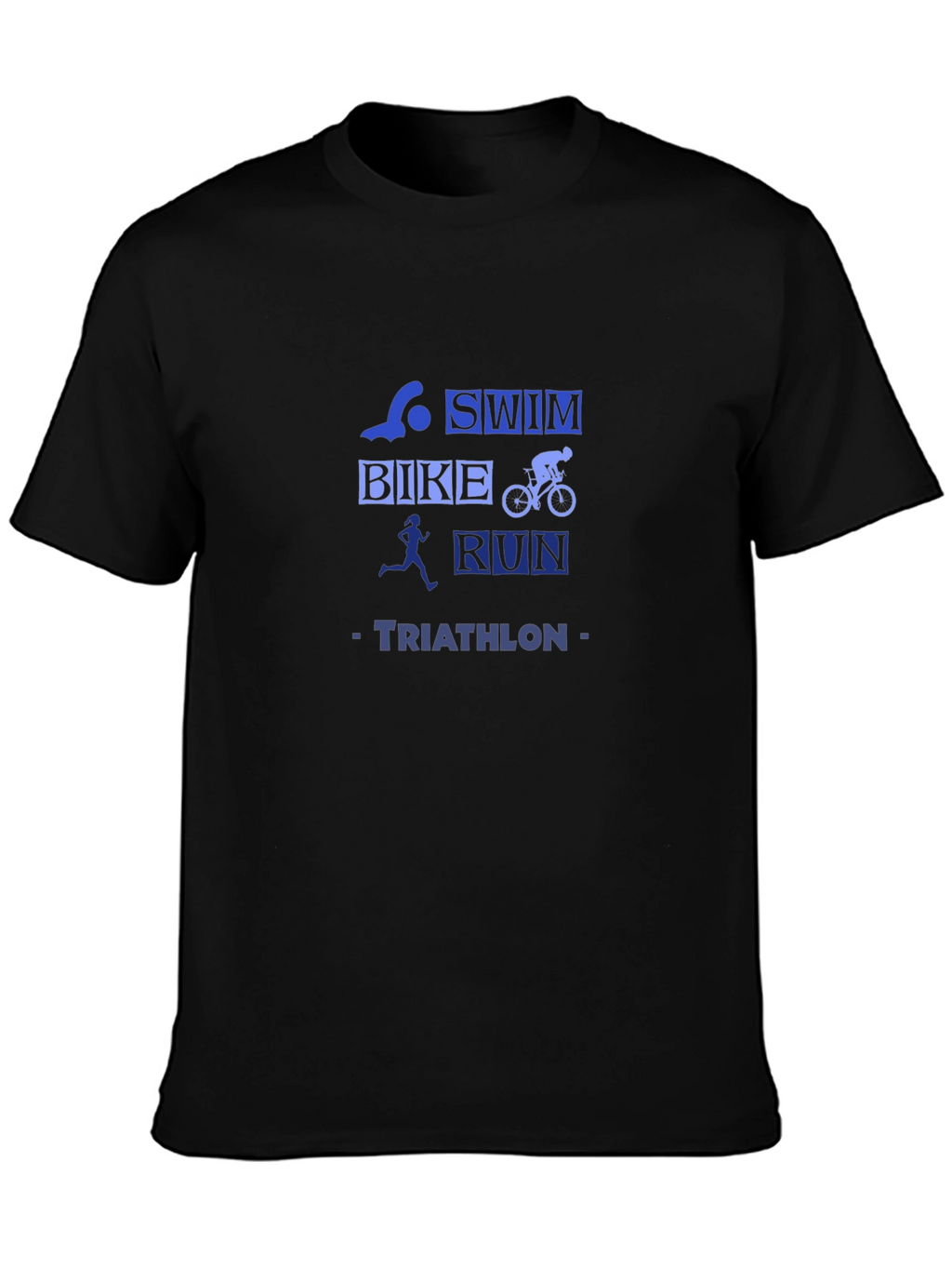 Triathlon T-Shirt: Swim Bike Run Black