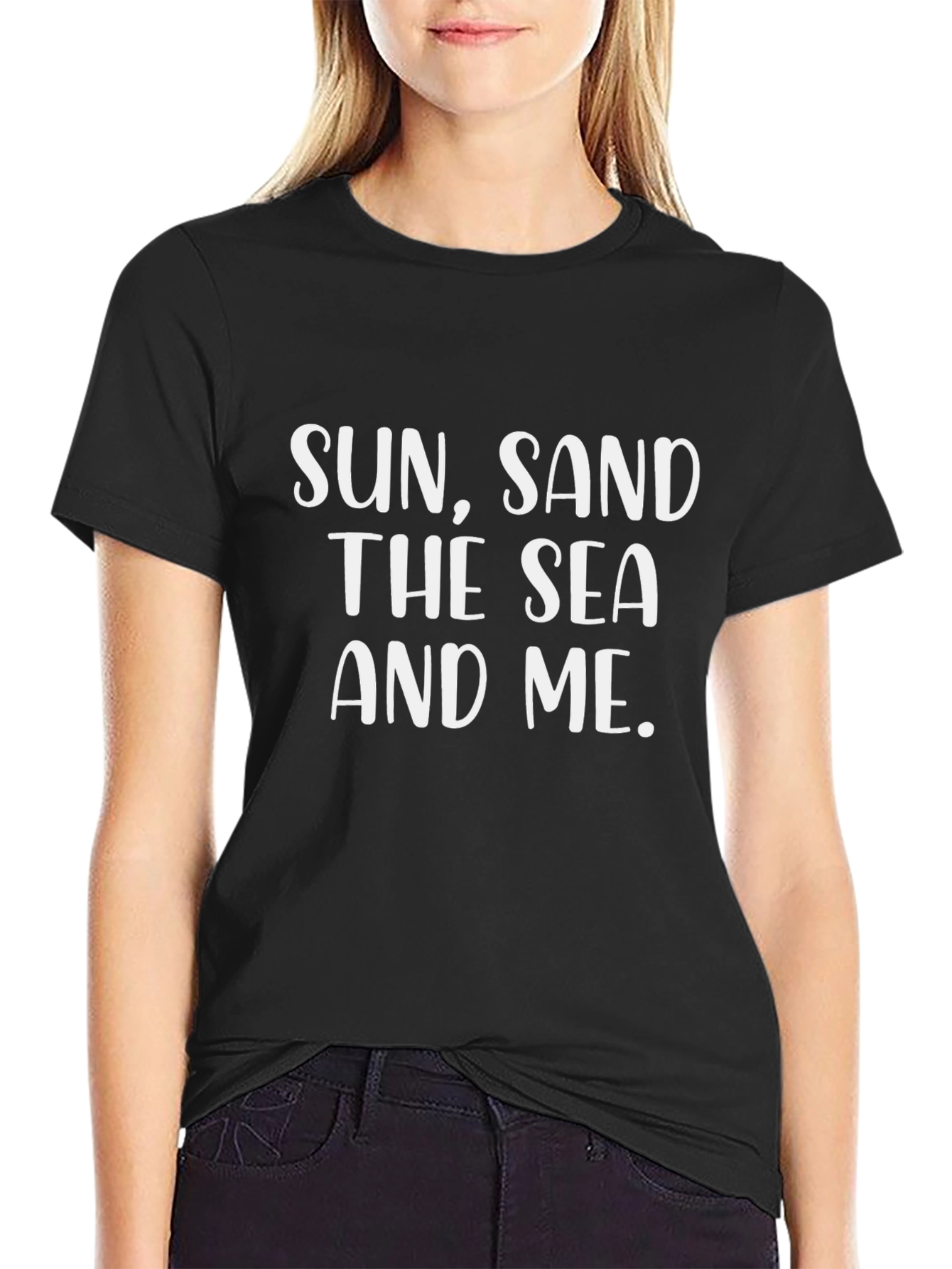 Sun Sand Sea and Me Graphic Tee - Black
