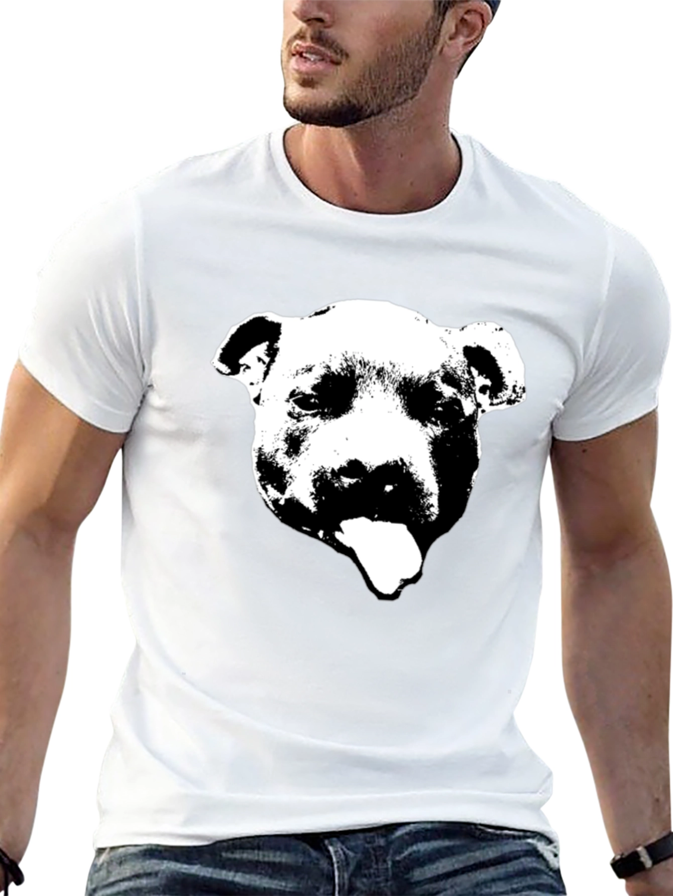 Black Pitbull Graphic T-Shirt - Crew Neck