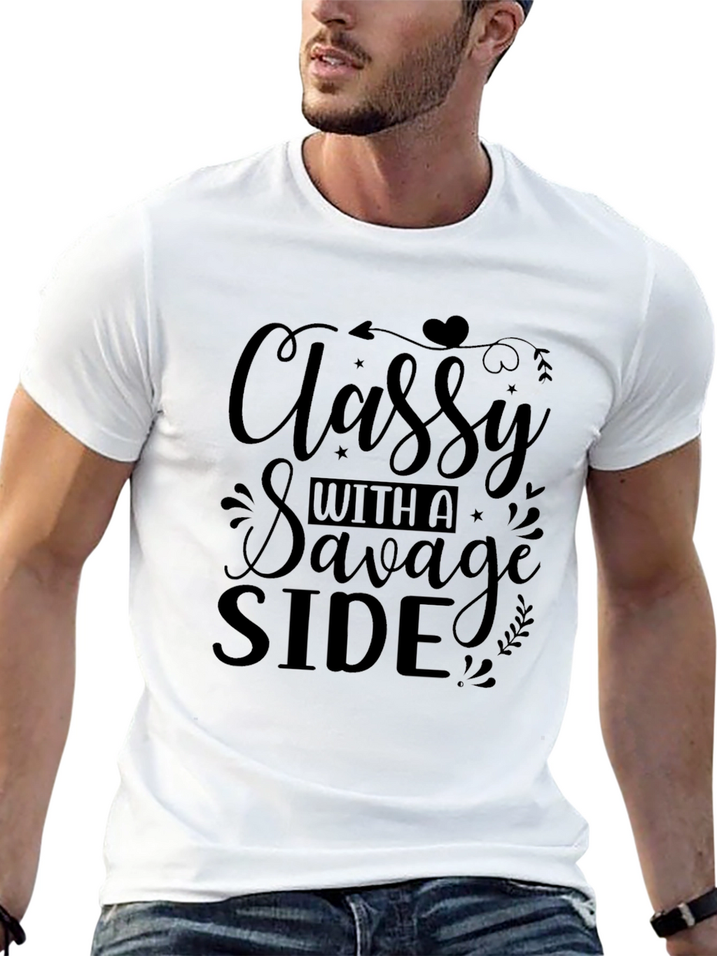 Classy with a Savage Side Black Graphic Tee