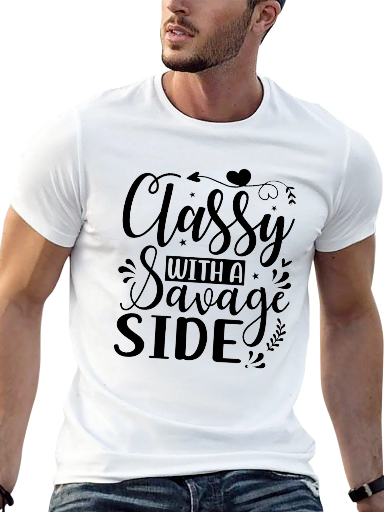 Classy with a Savage Side Black Graphic Tee