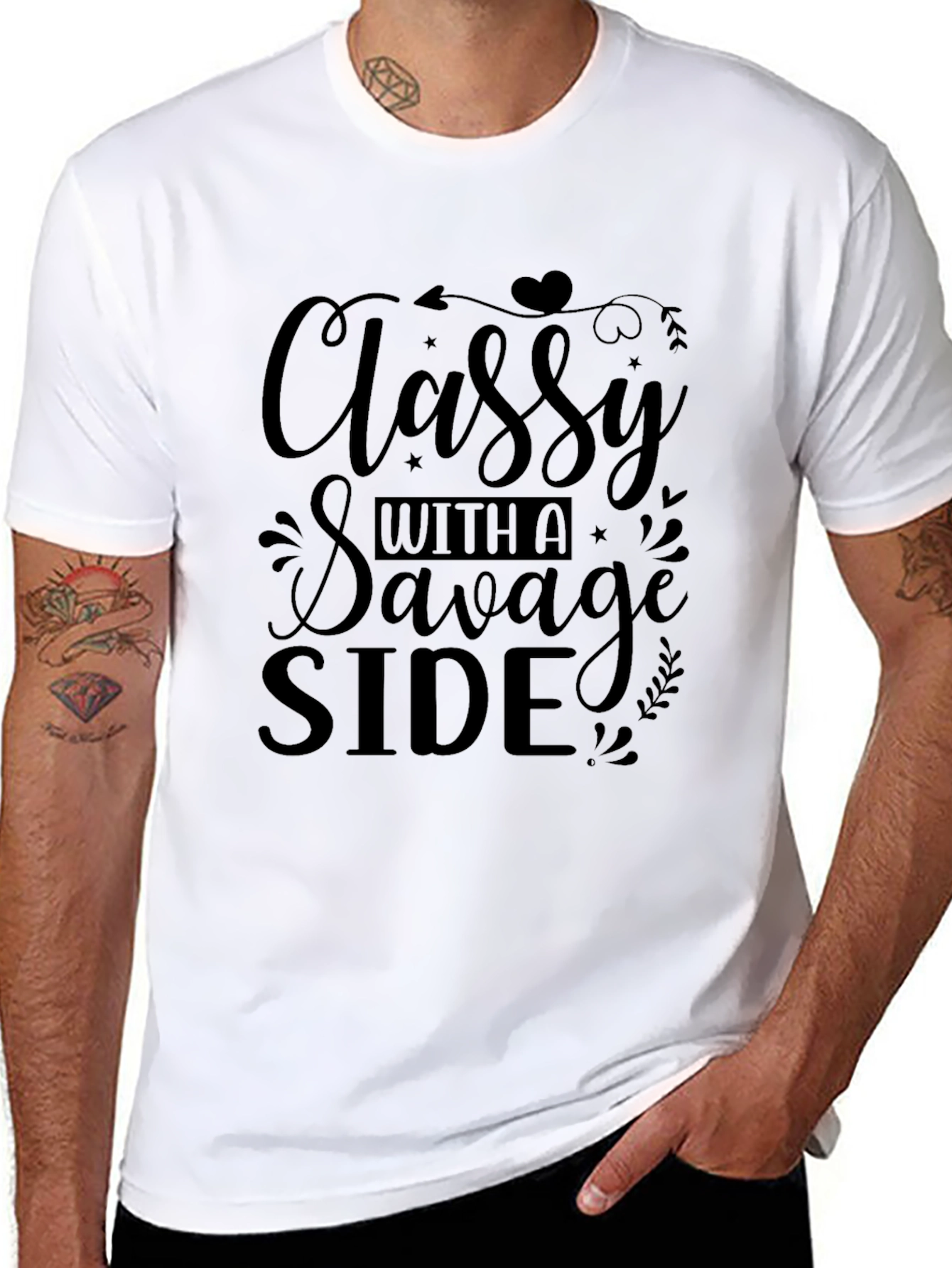 Classy with a Savage Side Black Graphic Tee