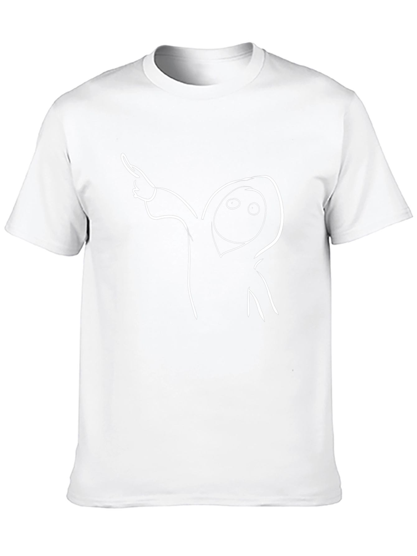 Novelty Hooded Figure Graphic Black T-Shirt