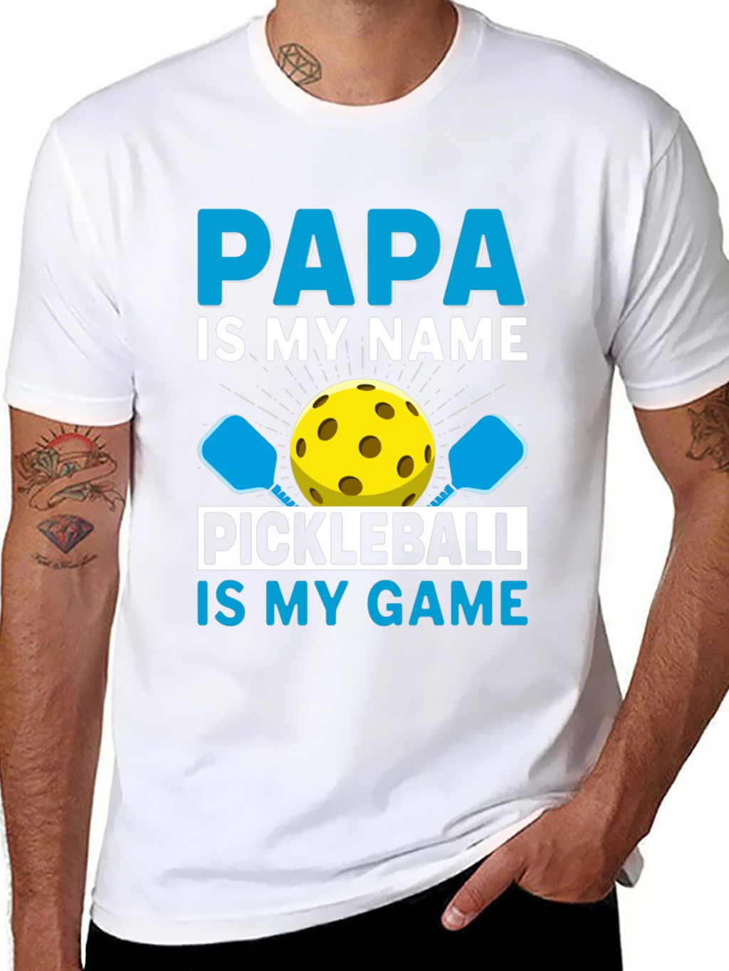 Papa Pickleball T-Shirt - Funny Dad Gift