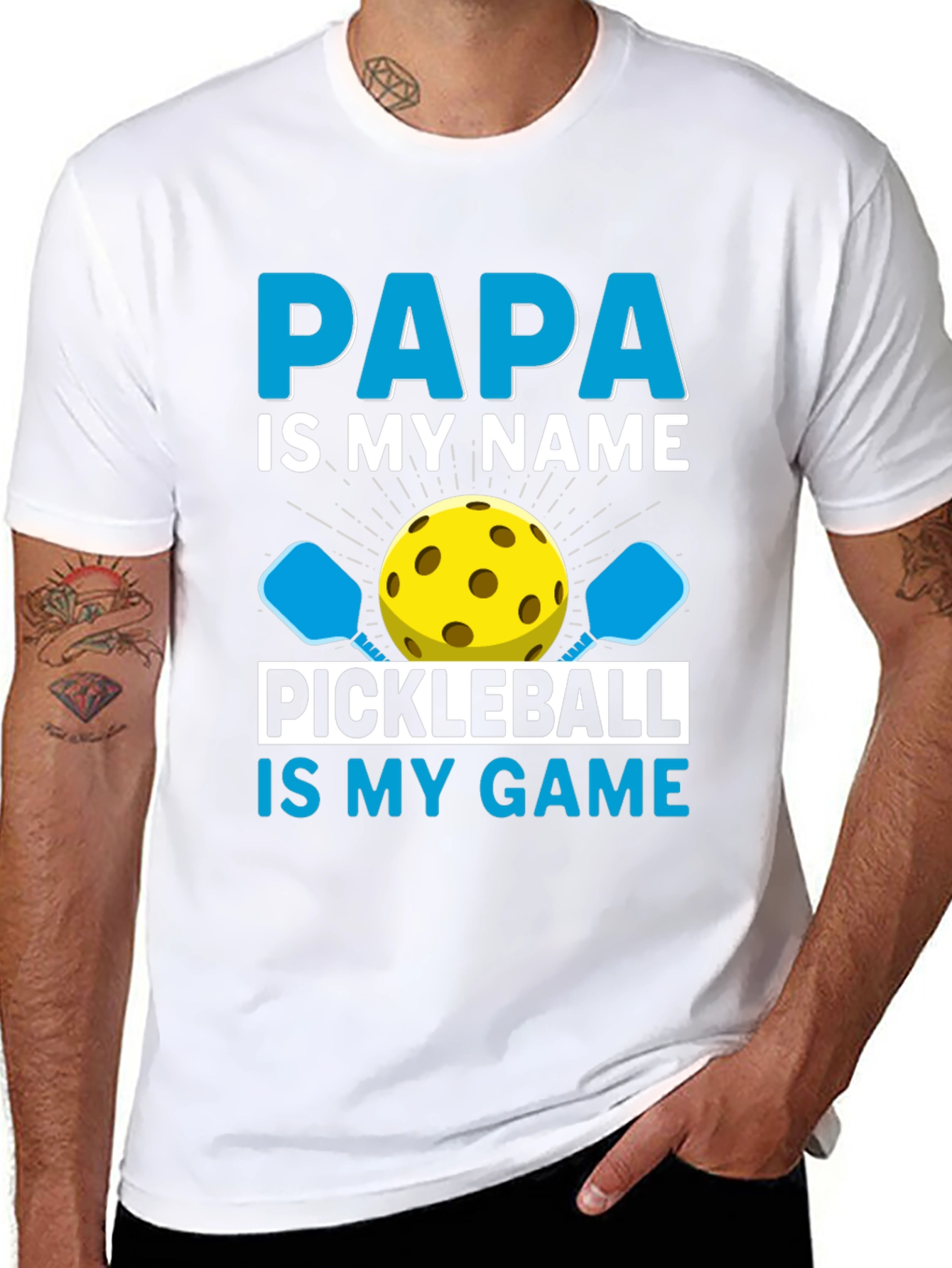 Papa Pickleball T-Shirt - Funny Dad Gift