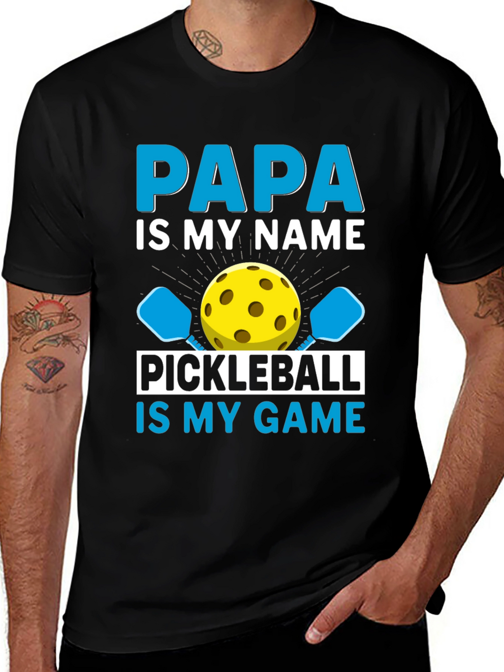 Papa Pickleball T-Shirt - Funny Dad Gift