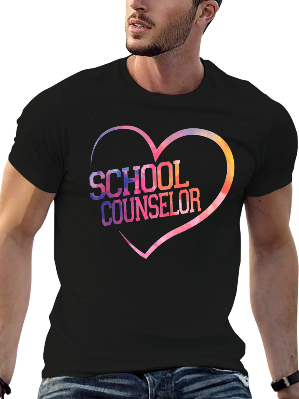 School Counselor Heart Graphic Tee