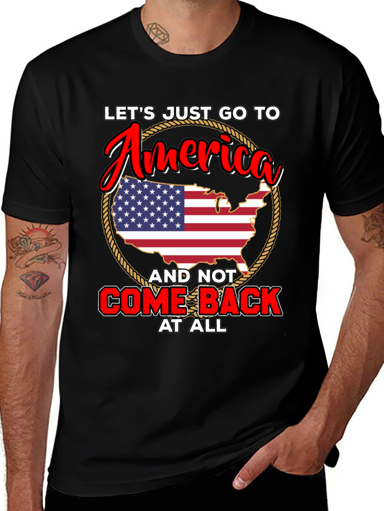 America Graphic Tee - USA Patriotic T-Shirt