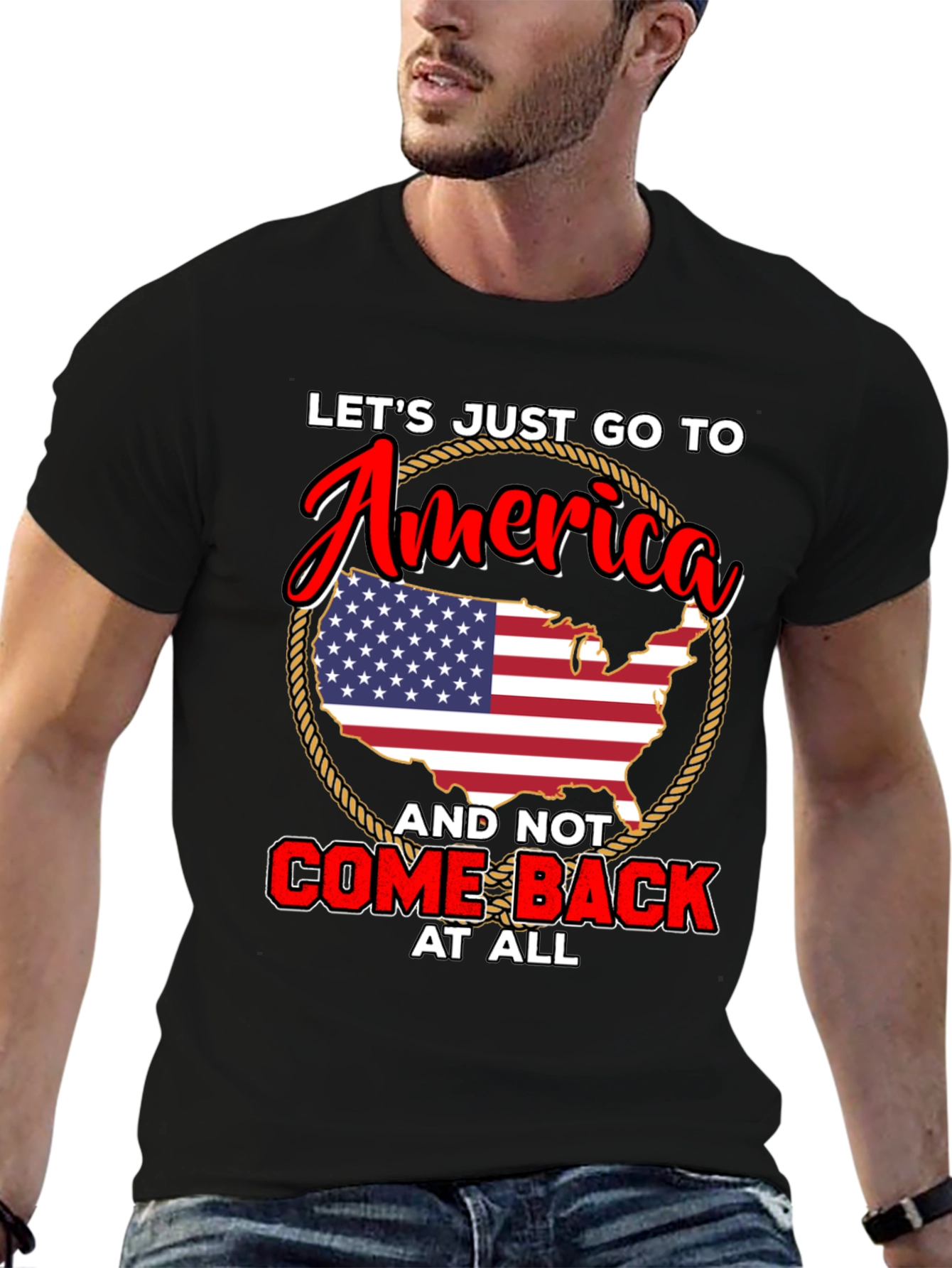 America Graphic Tee - USA Patriotic T-Shirt