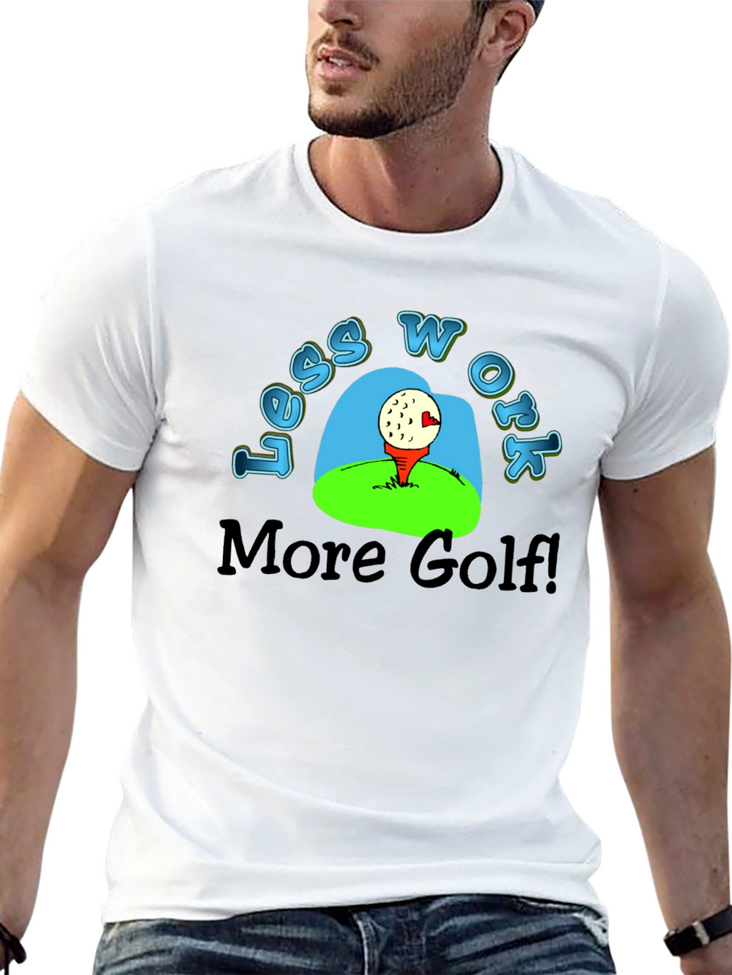 Less Work More Golf T-Shirt - Black