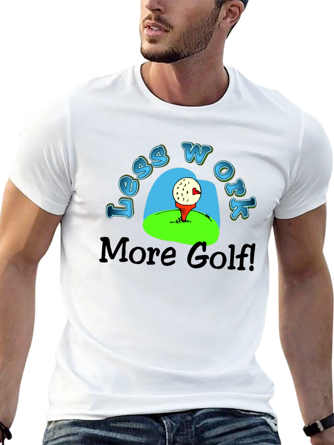 Less Work More Golf T-Shirt - Black