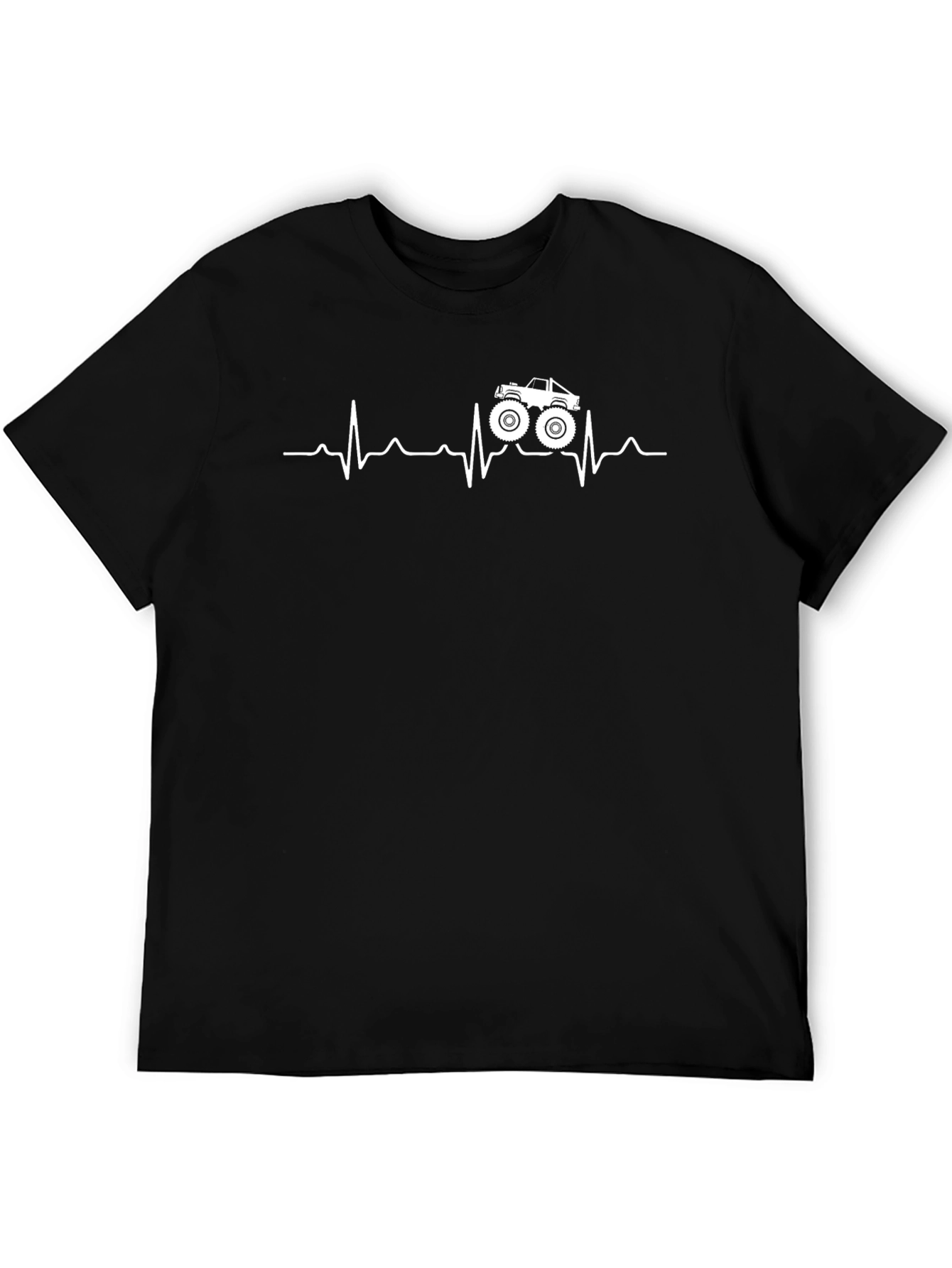 Monster Truck Heartbeat T-Shirt - Black