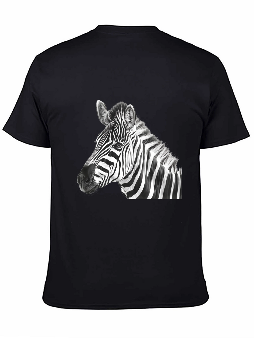 Zebra Graphic Print Mens Black T-Shirt