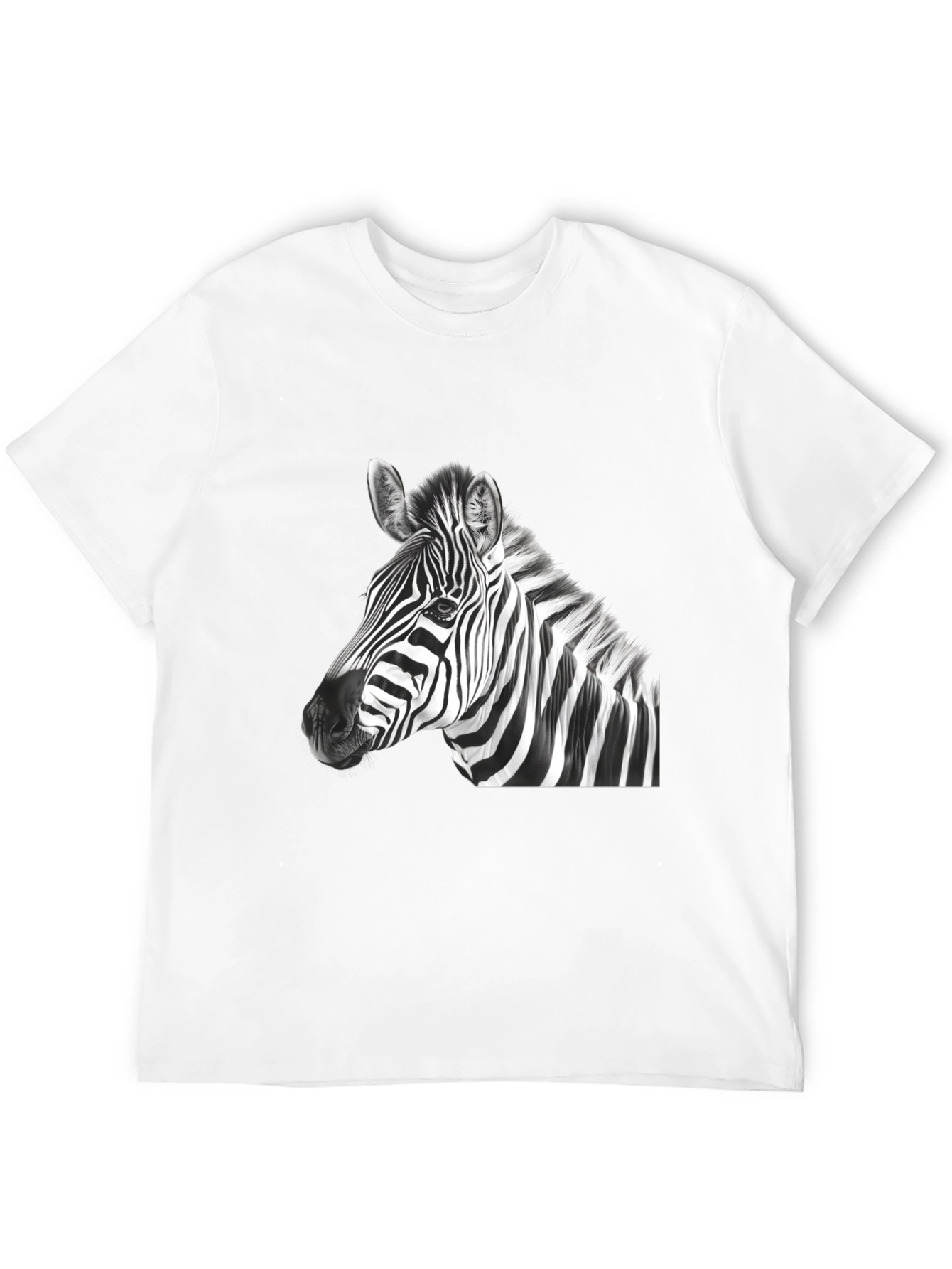 Zebra Graphic Print Mens Black T-Shirt