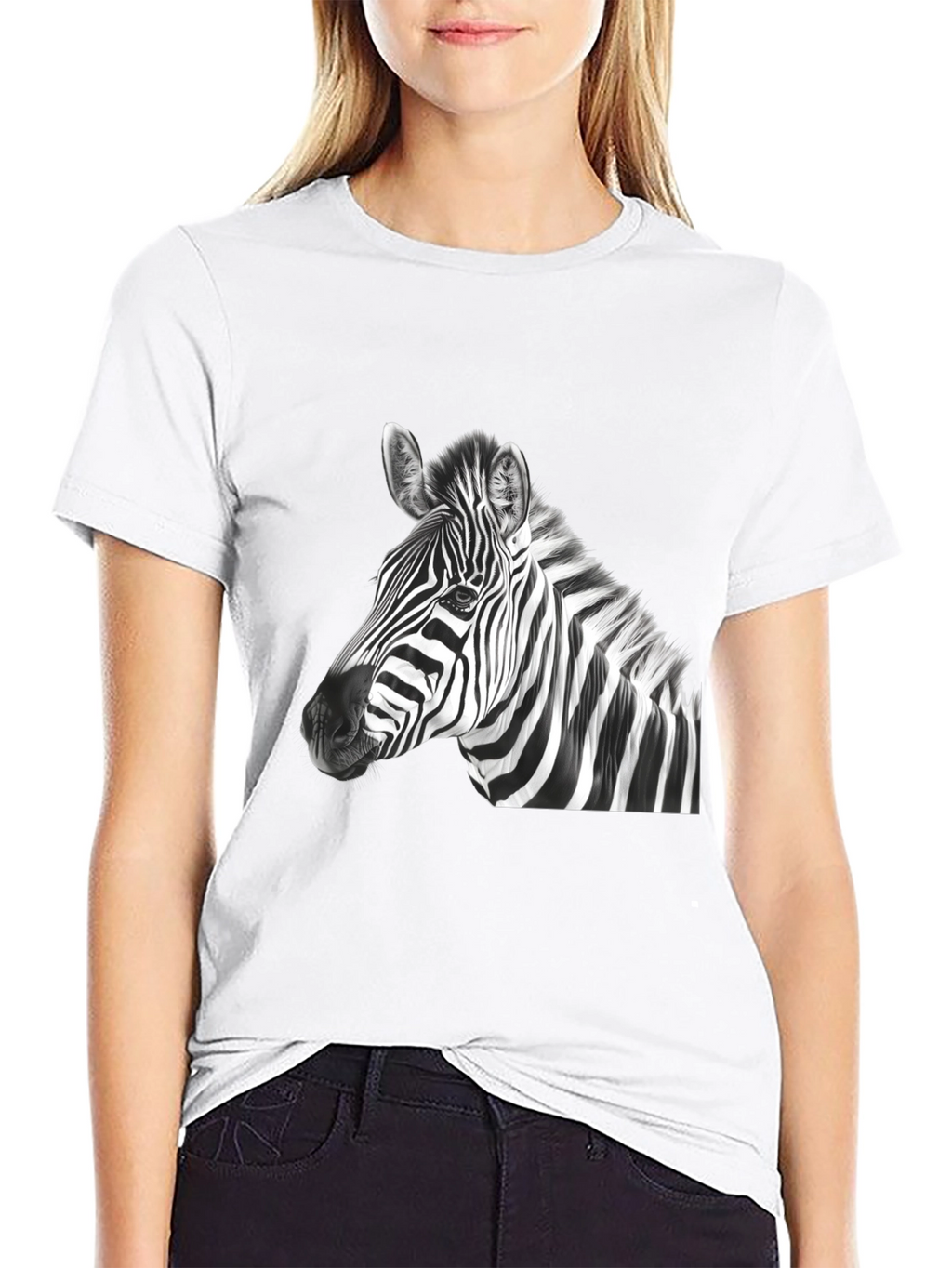Zebra Graphic Print Mens Black T-Shirt