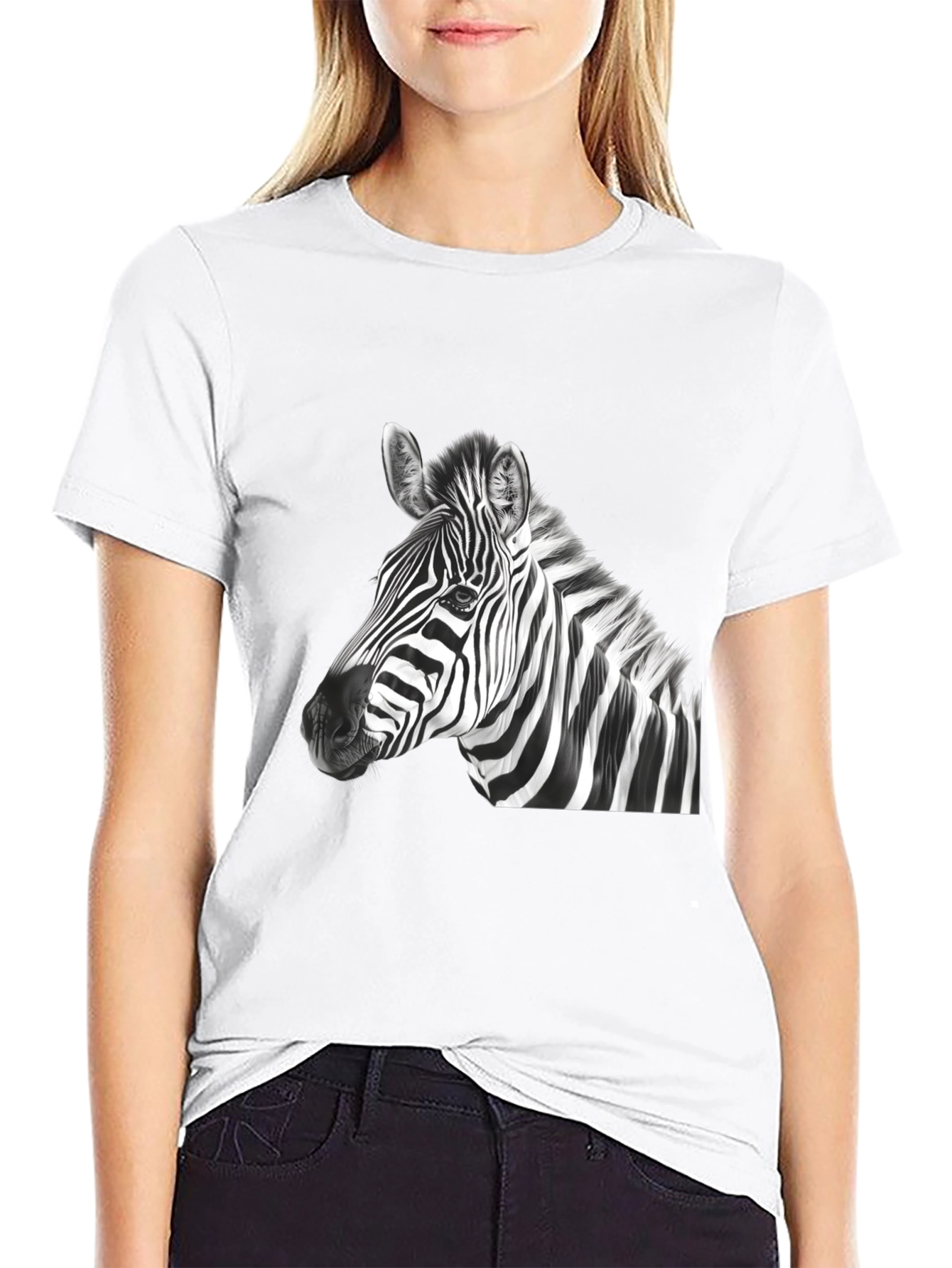 Zebra Graphic Print Mens Black T-Shirt