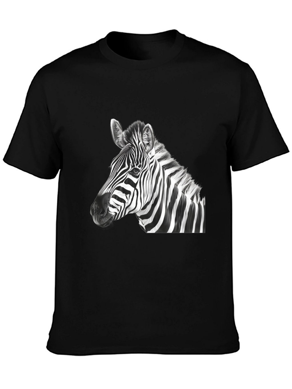 Zebra Graphic Print Mens Black T-Shirt