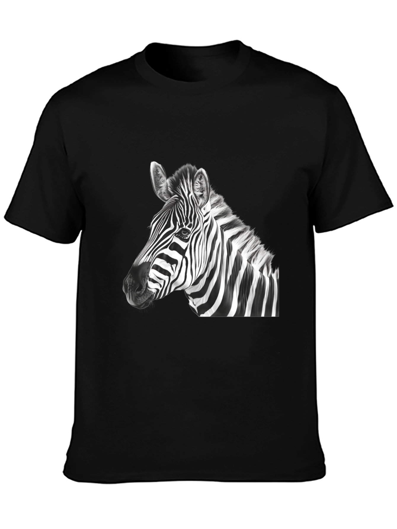Zebra Graphic Print Mens Black T-Shirt