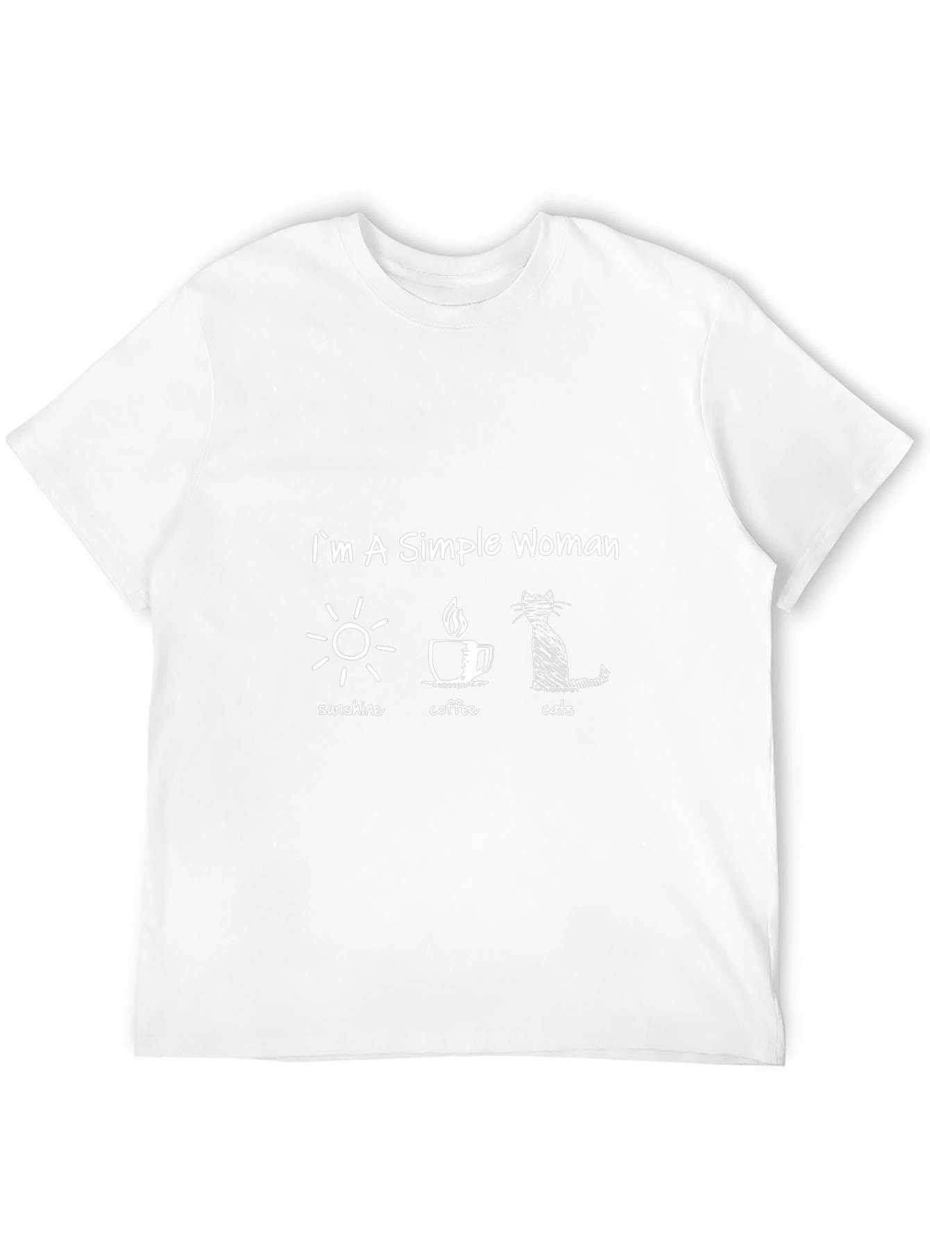 Simple Woman T-Shirt - Sunshine Coffee Cats Graphic Tee