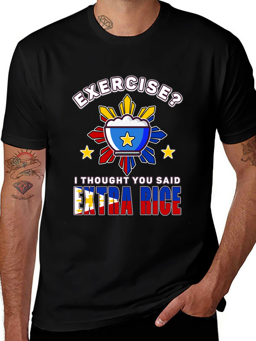 Extra Rice Graphic Tee - Pinoy Foodie T-Shirt