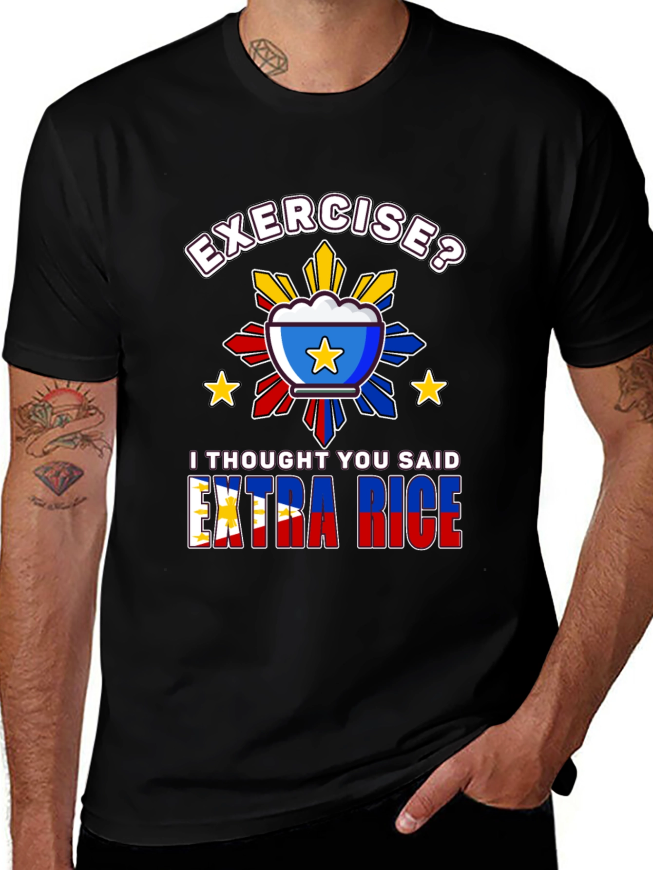 Extra Rice Graphic Tee - Pinoy Foodie T-Shirt