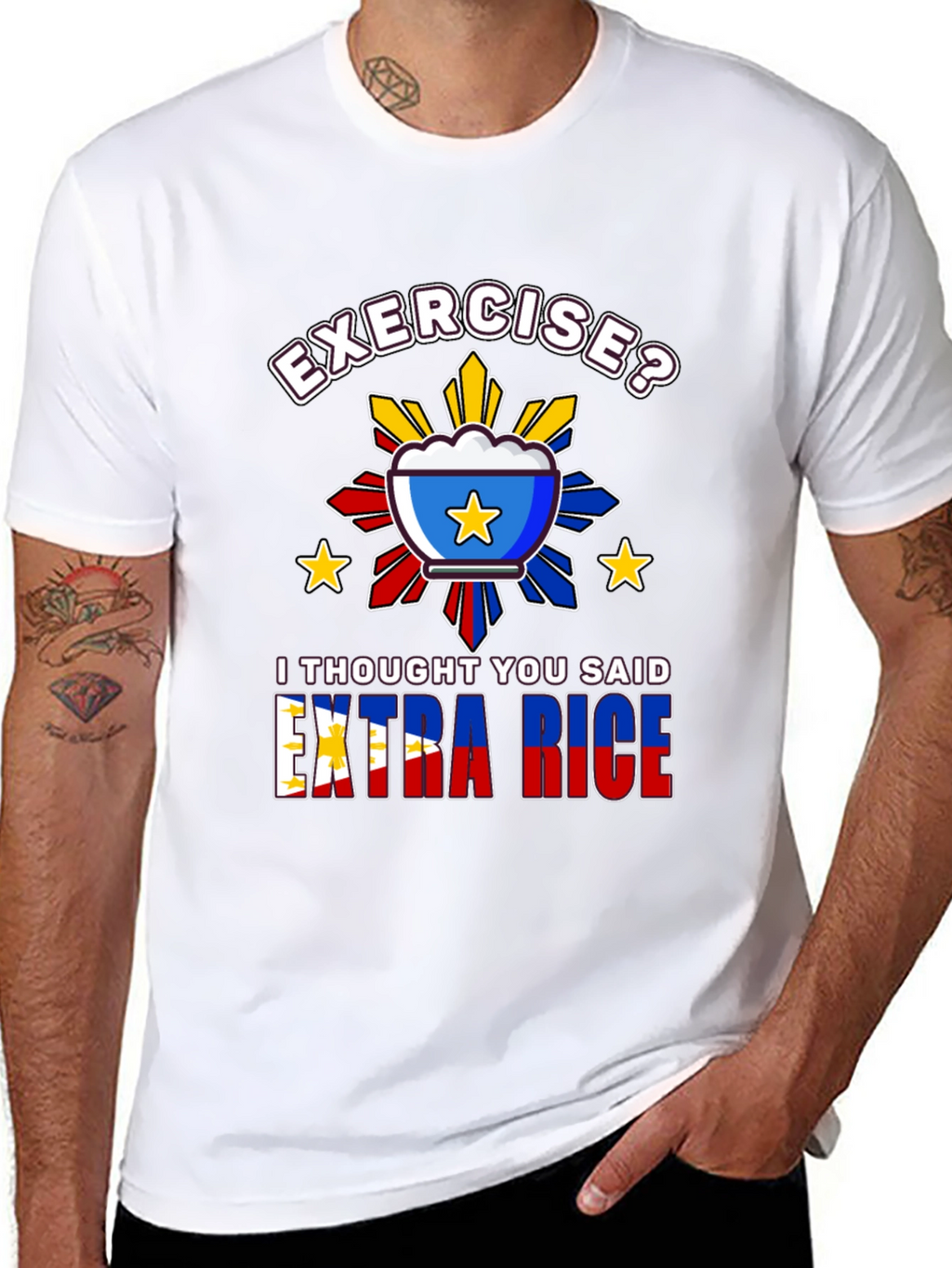 Extra Rice Graphic Tee - Pinoy Foodie T-Shirt